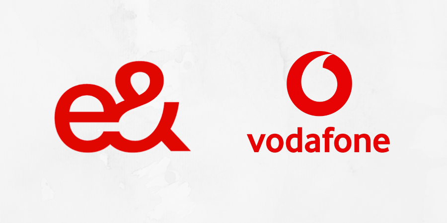 e& and Vodafone Group logo