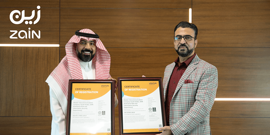 Zain KSA Dual ISO Certifications